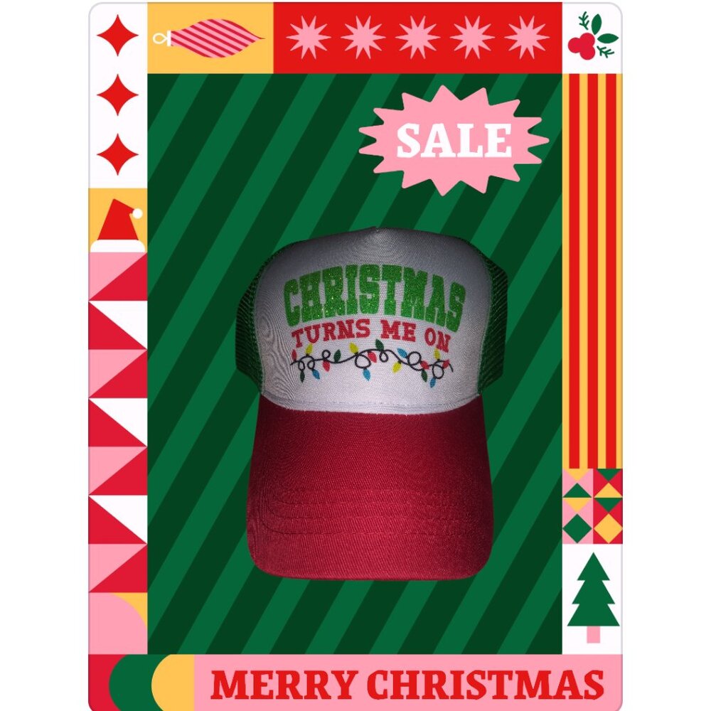 Christmas trucker snap back cap